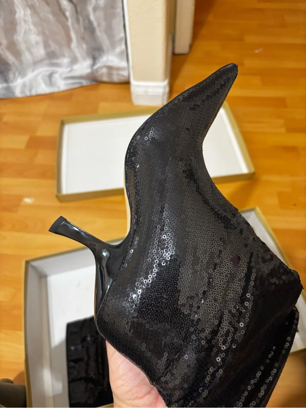 Michael Kors Luna Slouch Black Sequin Over-the-Knee Slouch Boot NEW